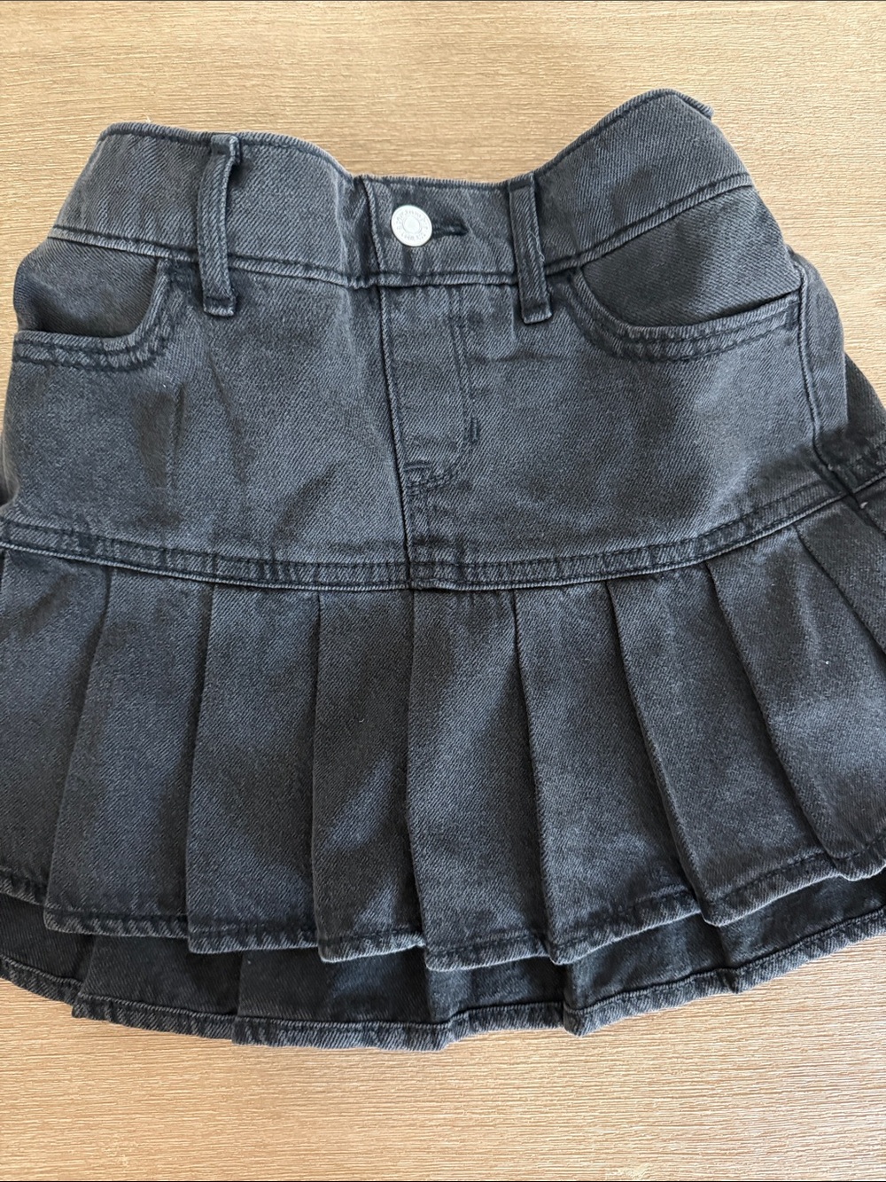 abercrombie kids Black Pleated Denim Skirt - 7/8